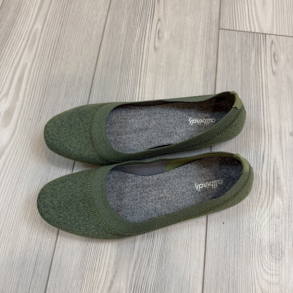 Allbirds Green Ballet Flat Tree Breezers Comfort Shoes Womens 10 Calm‎ Cargo - Picture 2 of 9